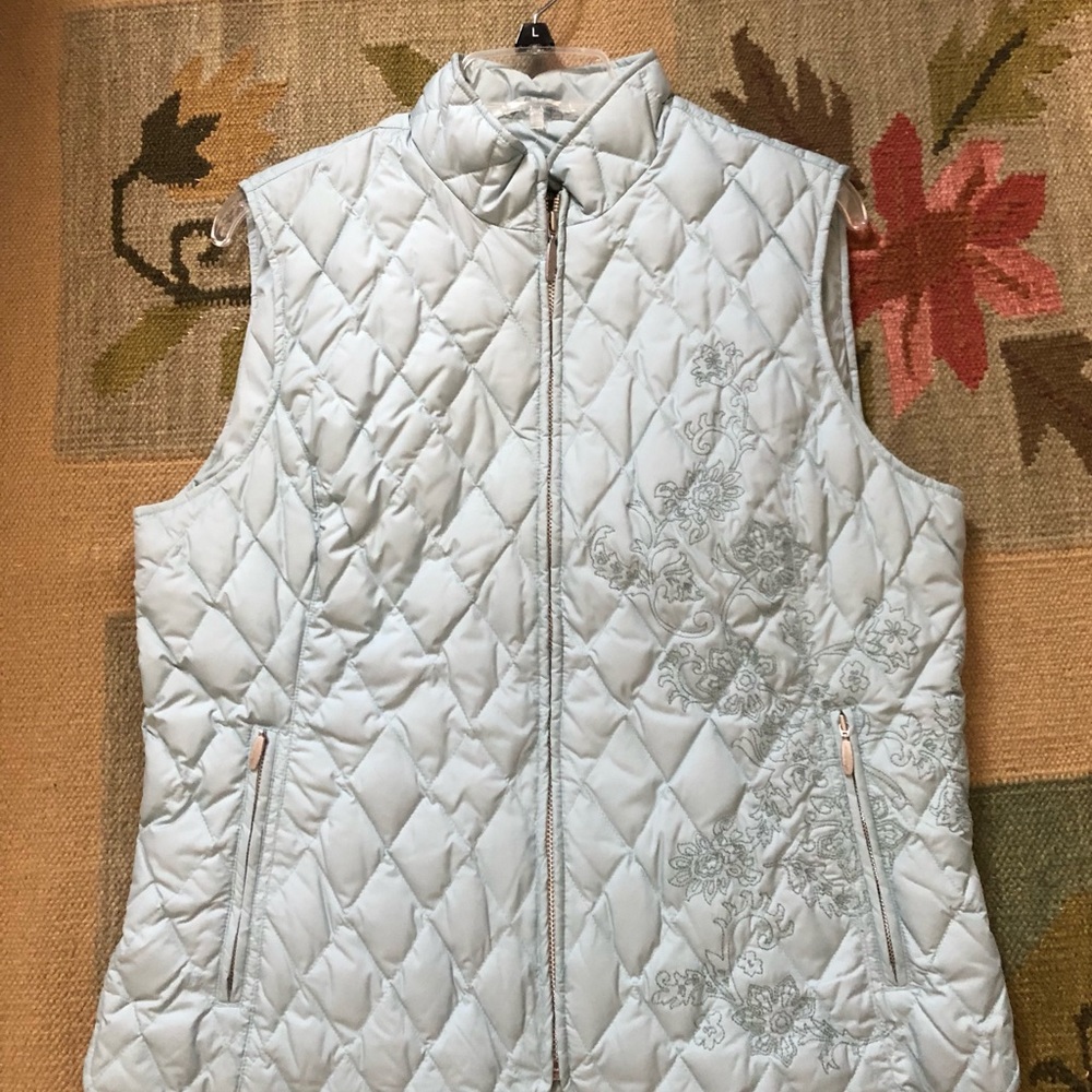 Eddie Bauer Premium Light Green Goose Down Vest